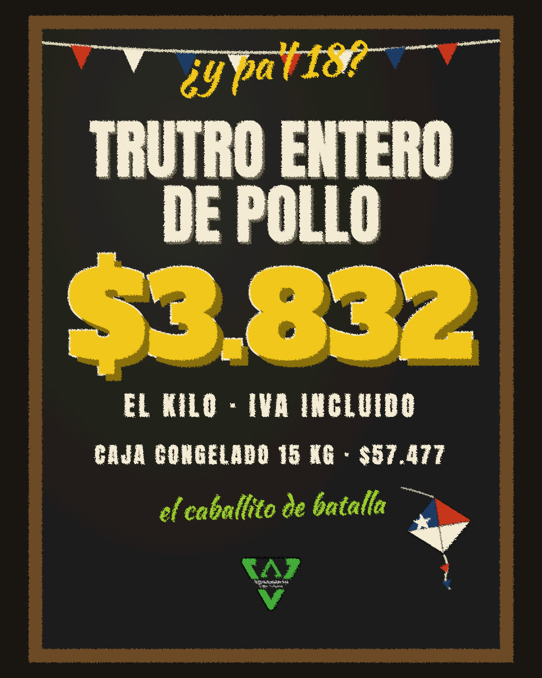 Cartel estilo pizarra con el texto ¿y pa'l 18?